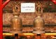 Thailand: Temple bells in front of the main great chedi, Wat Chedi Luang, Chiang Mai